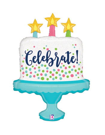 33″ Celebrate B’day Cake Foil Balloon