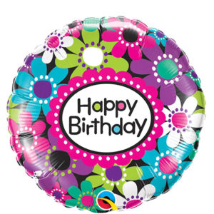 18″ Pretty Birthday Daisies Foil Balloon