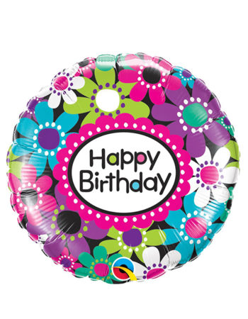 18″ Pretty Birthday Daisies Foil Balloon
